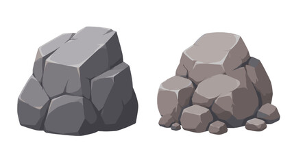 Two stylized gray rock formations isolated on white © Mark