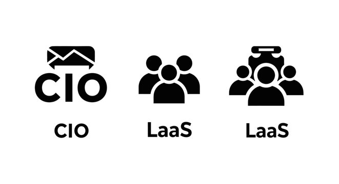 CIO Acronym Icon with Envelope Symbol - Vector Illustration for Business and Technology Concepts