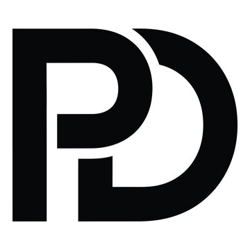 Large letter PD logo symbol alphabet lettering typography design element icon