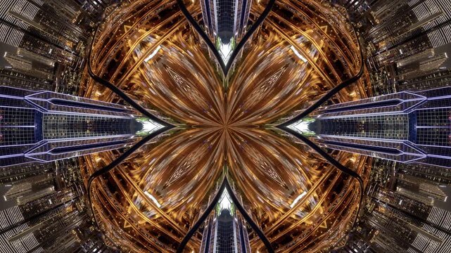 dubai skyline abstract hypnotic pattern