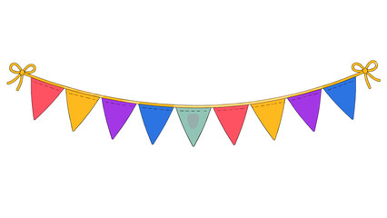 Obraz premium Colorful triangular bunting garland vector decoration