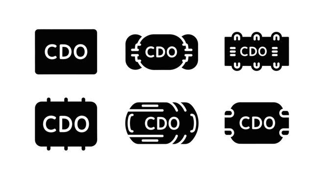 CDO Icon Set: Business and Finance Icons for Corporate Management and Data Operations