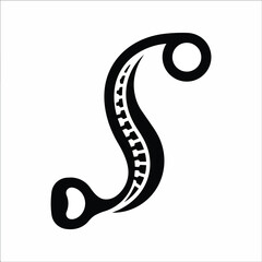 Fototapeta premium Abstract s shaped zipper symbol icon