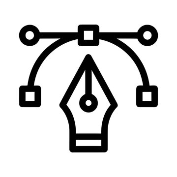 Outline Pen Tool Icon Representing Graphic Design and Drawing Tools