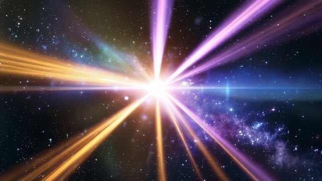 Epic Galaxy Background with a Powerful Stellar Explosion and Radiant Light Rays