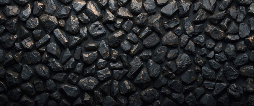 Black Stone Texture Background with Varying Sizes and Shapes