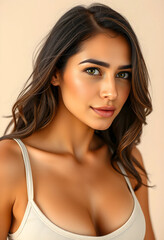 Fototapeta premium Close-up portrait of confident young woman with natural skin