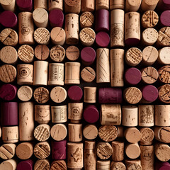 Obraz premium Flat lay of assorted wine corks in studio
