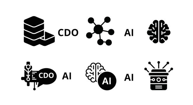 CDO Data and AI Integration Concept Icons