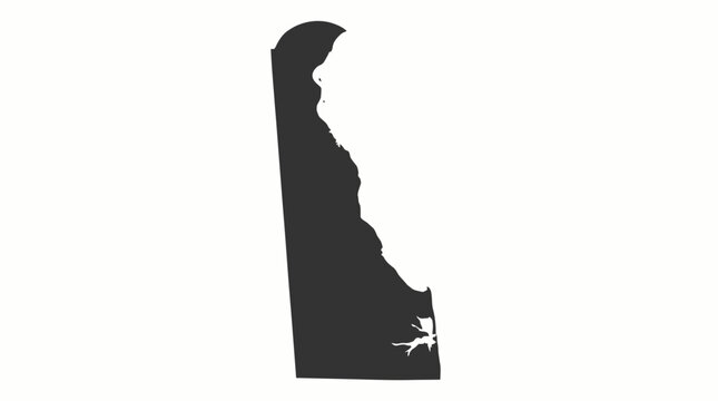 Delaware state map vector illustration with geographic outline, USA silhouette, civic identity, patriotic design, regional boundary, isolated decorative graphic art collection for cartography 