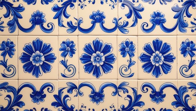 Image of traditional Portuguese tiles in blue