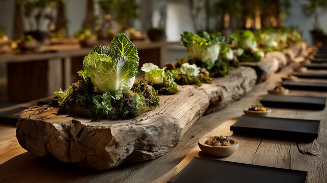 Gastronomy Day celebrates local produce with fresh vegetables arranged on a wooden table in a spacious setting