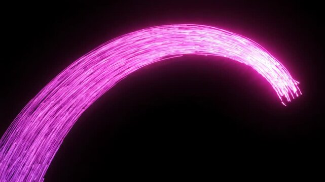 Abstract background with glowing blue and purple fiber optic cables
