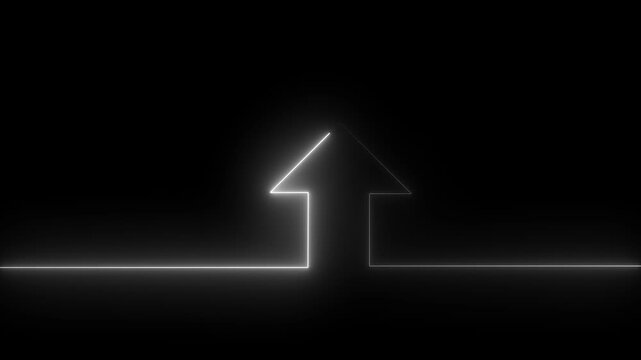 Abstract Glowing neon line icon and up arrow animation. growth up concept, Money, profit, investment, growth business up arrow animation 4k video