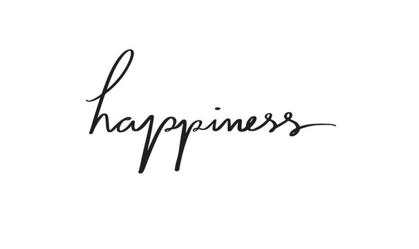 happiness text font calligraph hand written lettering script black color object icon happiness funny enjoy freedom lifestyle smile happiness positive success sign symbol positive motivation travel art