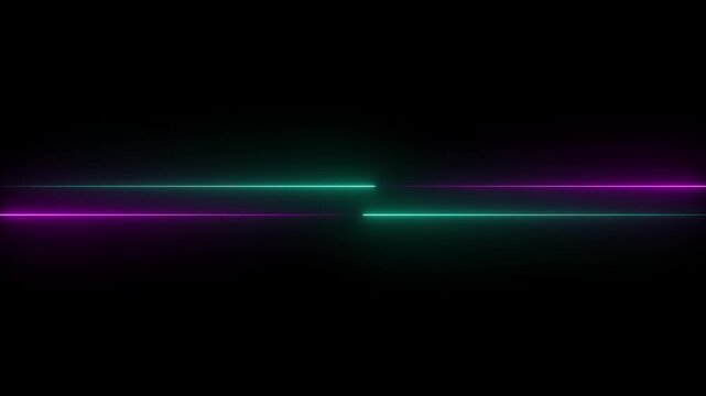 abstract neon technology motion background with glowing laser beams. Straight neon lazier line color blue black background.