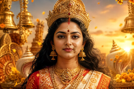 Durga Puja Durga Pooja Navratri Sharadiya Navratri Festival Celebrating Maa Durga Ambe Jagdamba Bhavani Adi Shakti