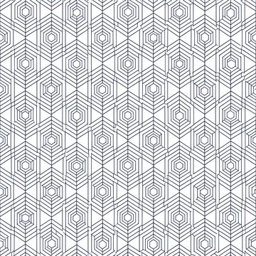 White paper texture with geometric hexagon seamless lattice pattern