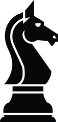 Black Chess Knight Silhouette piece game © Amanullah