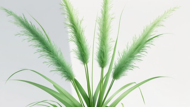 Setaria pumila, also called yellow foxtail, pigeon grass, cattail grass, and yellow bristle grass, depicted on a white background.
