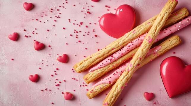New Pepero day with Chocolate Biscuit Sticks set,Pocky straw stick set,Couple Lovely day,Pepero Day Love Event,romantic event banner illustration,November 11th concept,valentine day.