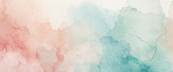 Obraz premium Soft Watercolor Abstract Background in Pastel Shades of Pink and Blue