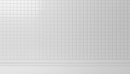 Fototapeta premium White Tiled Wall Background with Grout Lines and Minimalist Design