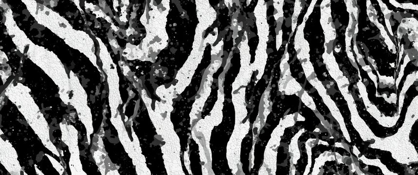 Zebra Print Pattern in Black and White Abstract Design