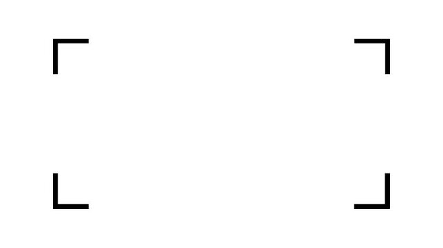 L shaped brackets rotating on white background simple animation sequence