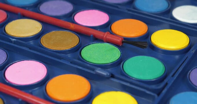 Watercolor paints for painting. Watercolor palette for painting projects