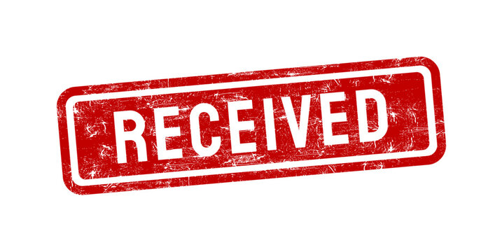 Received red rubber stamp with grunge texture
