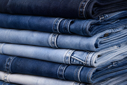 folded denim jeans closeup background