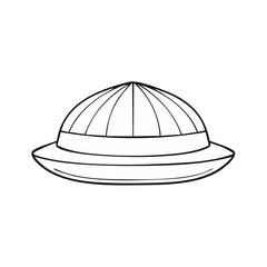 Fototapeta premium Stylized Outline of a Pith Helmet for Adventure and Exploration