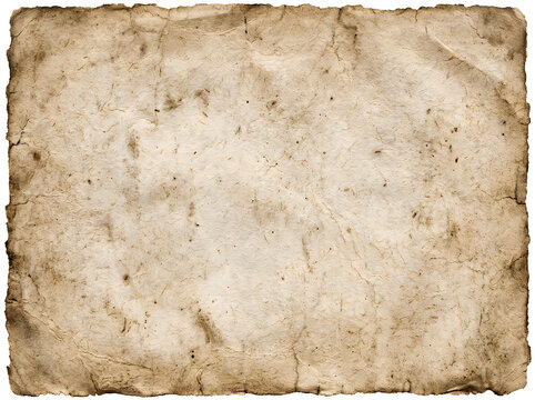 Old parchment paper texture with rough edges and vintage look  brown background