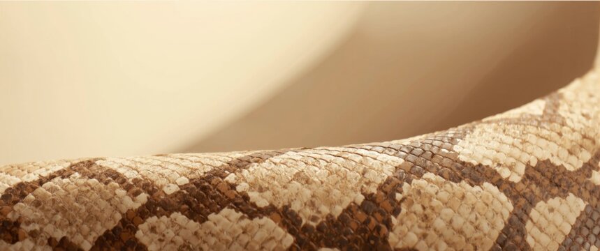 Curved Python Skin Close-Up - Neutral Background, Textured, Subtle Lighting