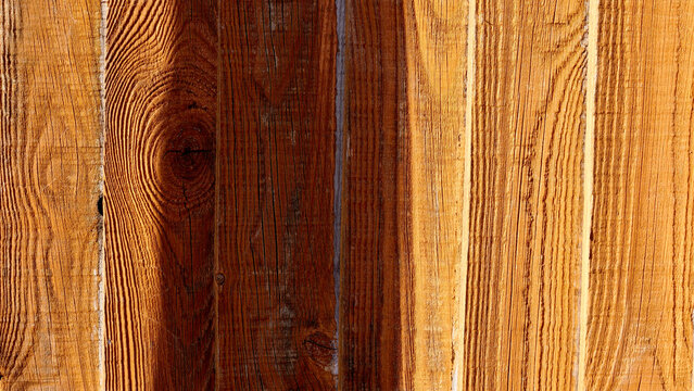 Natural wood grain texture, brown wooden planks close up, timber board wall, rustic panel background, carpentry material, abstract wooden surface pattern