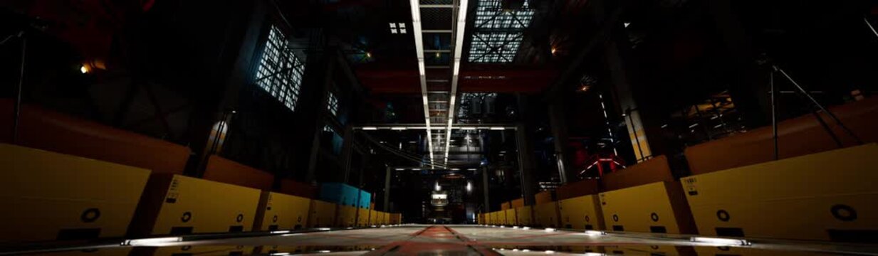 3d factory scene