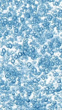 Abstract blue water bubbles background with floating air spheres.