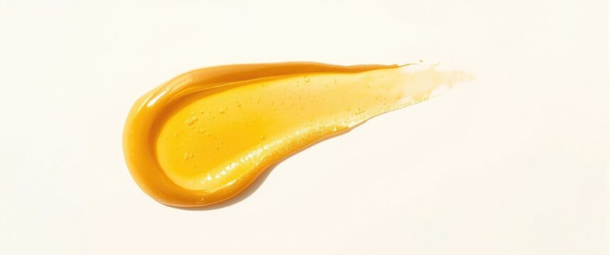 Golden Honey Swirl Isolated on White with Smooth Texture