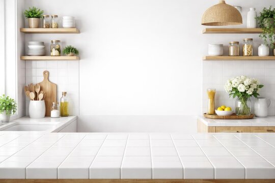 Modern Minimalist Kitchen Interior - Bright, Clean Design, White and Wood Accents