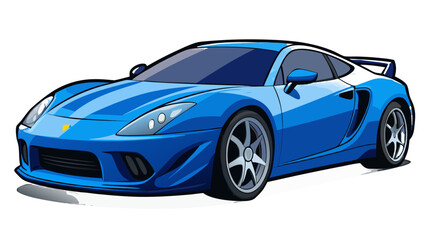 Fototapeta premium Blue sports car illustration. Modern luxury vehicle vector graphic design.