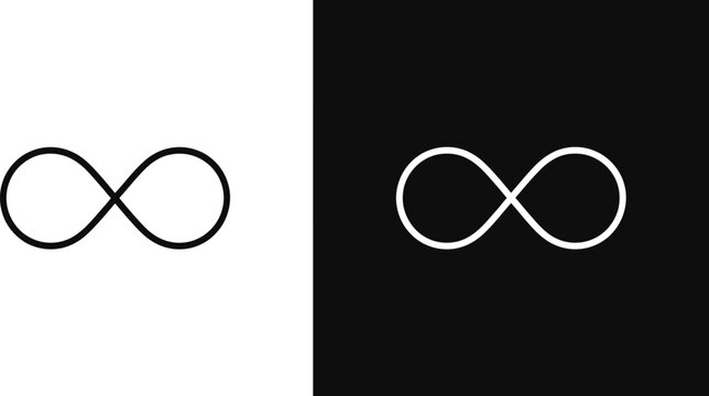 Infinite icon featuring editable outlined infinity symbol for web, app, branding, and user interface vector design.