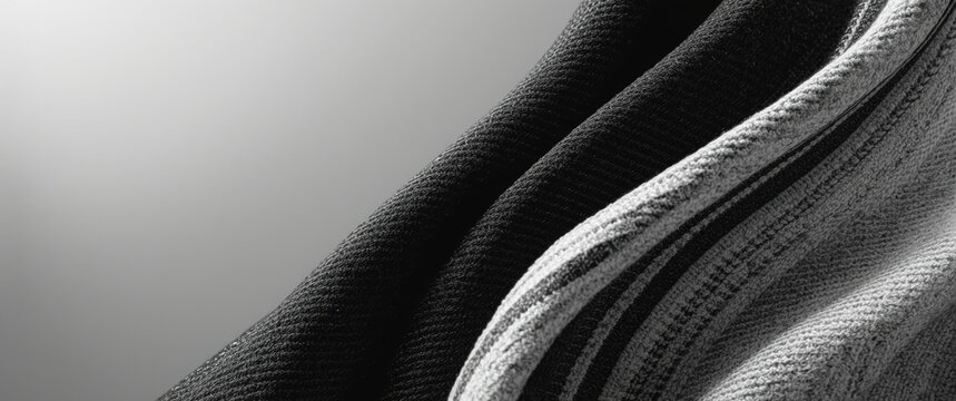 Textured Fabric Waves in Monochrome Tones with Subtle Gradation
