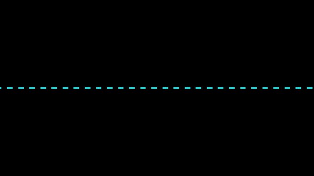 Cyan path from one point to another animation on black background. Dotted line animation , Animated goal concept icon.