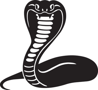 Stylized snake silhouette with sleek body contours, monochrome vector artwork, suitable for decals and warning signs