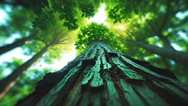 Teak trees develop shade beneath the sun.