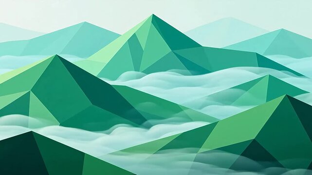 Low poly abstract mountain landscape
