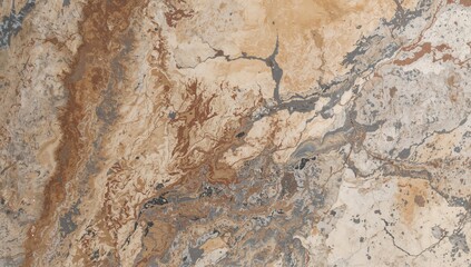 Fototapeta premium Abstract Textured Stone Surface in Earthy Tones with Veins and Patterns