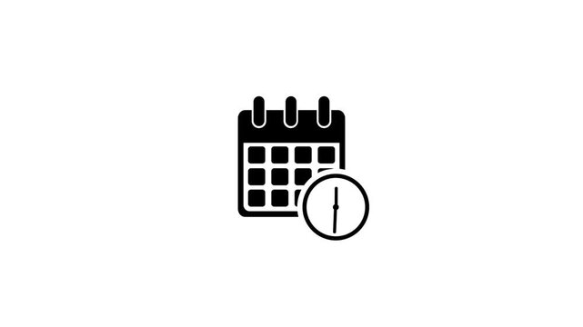 Alarm clock ringing with hand hitting snooze button minimalist flat animation for time management morning routine