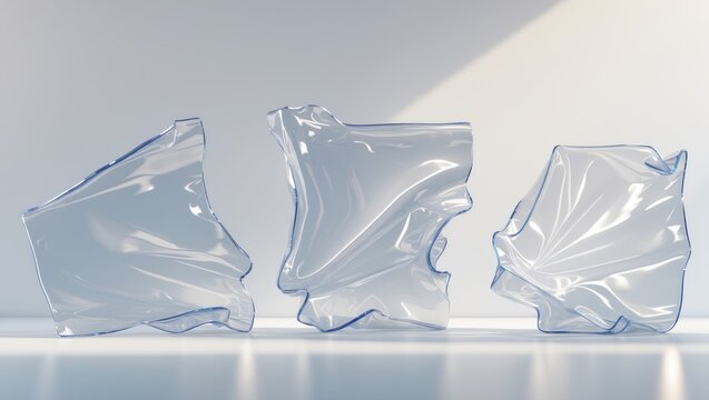 Set transparent adhesive tape featuring a white paper texture isolated on a background, with a clipping path.